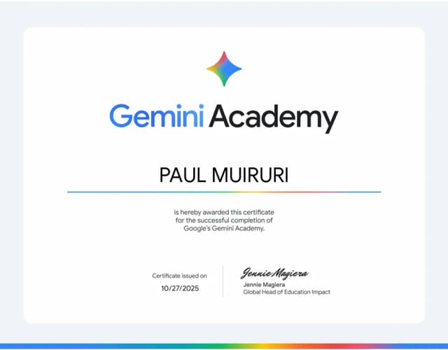Google Gemini Academy Certificate